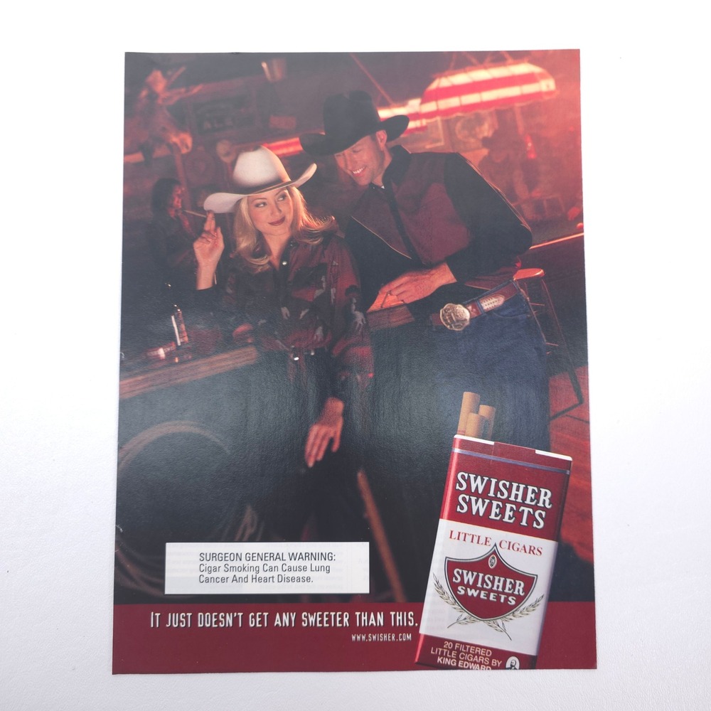 Swisher Sweets Little Cigars Cowboy Bar Print Ad Tobacco Lifestyle Advertising